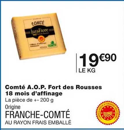 comté a.o.p. fort des rousses 18 mois d'affinage