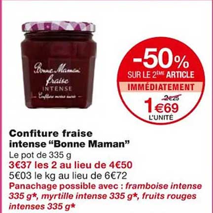 confiture fraise intense "bonne maman"