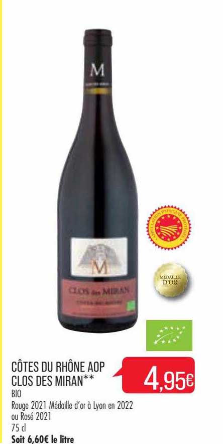 côtes du rhône aop clos des miran