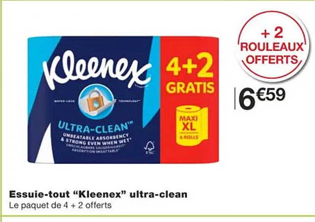essuie-tout "kleenex" ultra-clean