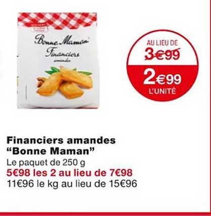 financiers amandes "bonne maman"