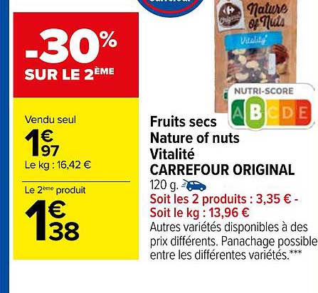 Fruits Secs Nature Of Nuts Vitalité Carrefour Original