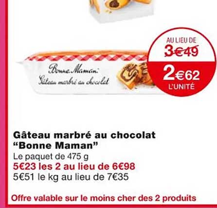 gâteau marbré au chocolat "bonne maman"