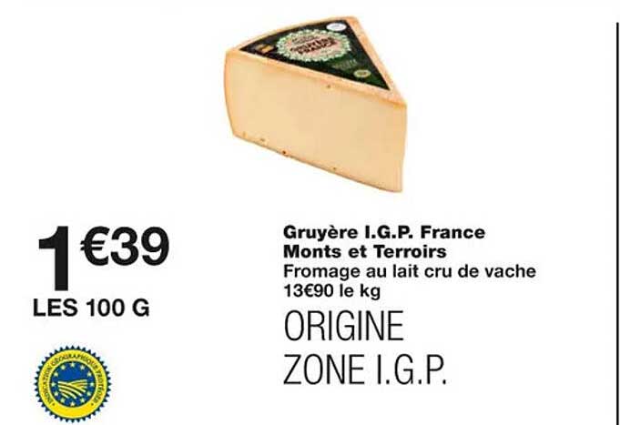 gruyère i.g.p. france monts et terroirs