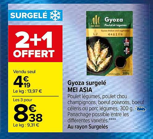 gyoza surgelé mei asia