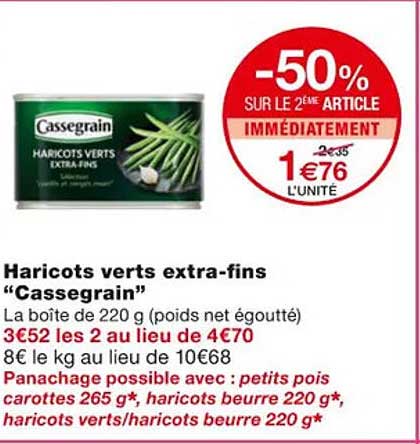 haricots verts extra-fins "cassegrain"