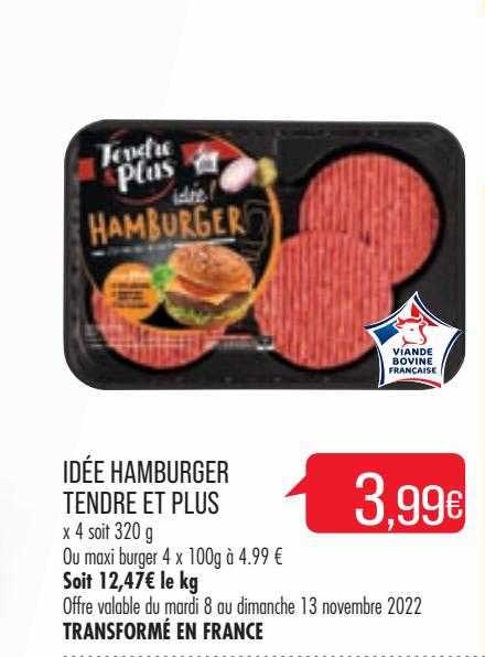 idée hamburger tendre et plus