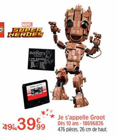 je s'appelle groot lego mrvel super herdes