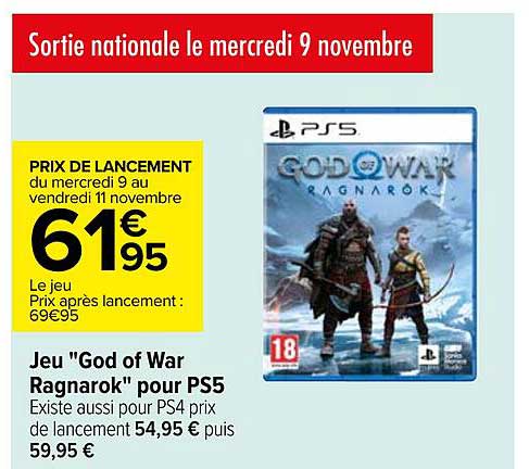 jeu "god of war ragnarok" pour ps5