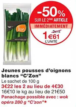jeunes pousses d'oignons blancs "c'zon"