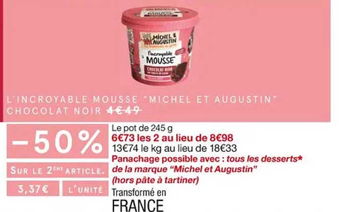 L'incroyable Mousse "michel Et Augustin" Chocolat Noir