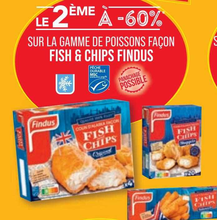 la gamme de poissons façon fish & chips findus