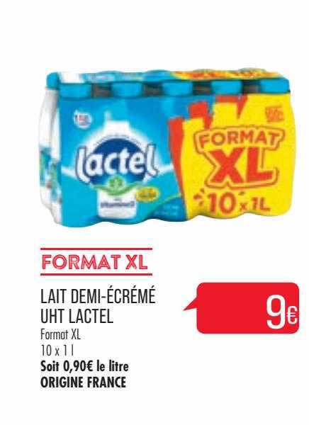 lait demi-écrémé uht lactel