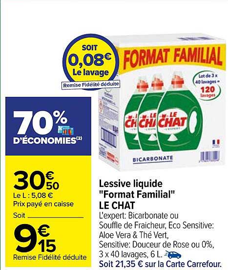 lessive liquide "format familial" le chat