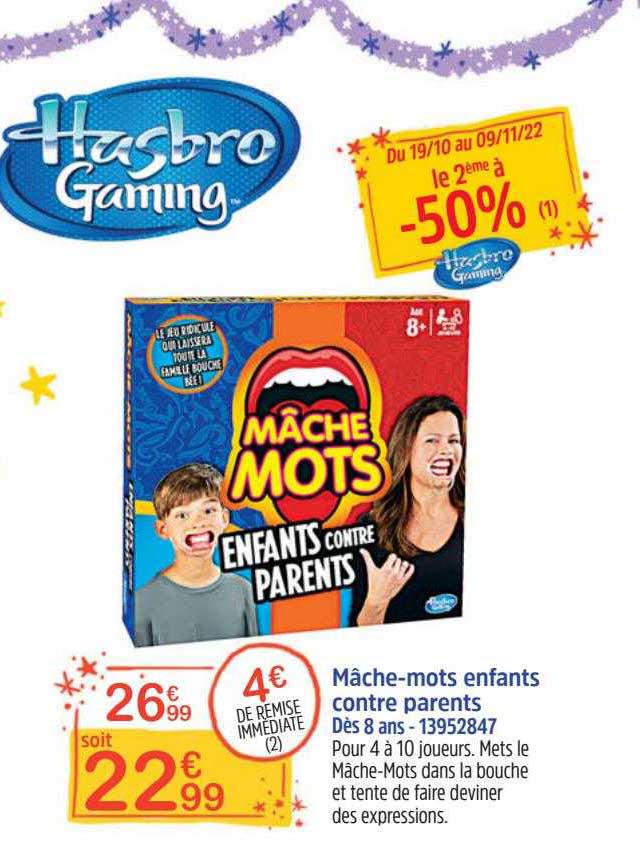 mâche-mots enfants contre parents hasbro gaming