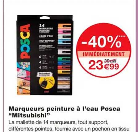 marqueurs peinture à l'eau posca "mitsubishi"