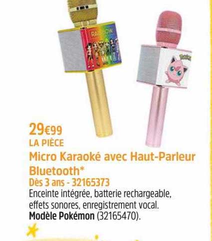 micro karaoké avec haut-parleur bluetooth
