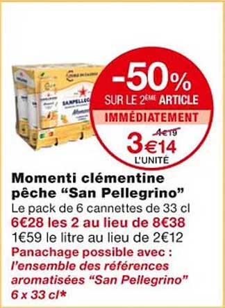 momenti clémentine pêche "san pellegrino"