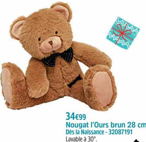nougat l'ours brun 28 cm