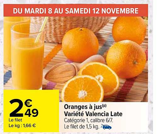 oranges à jus variété valencia late