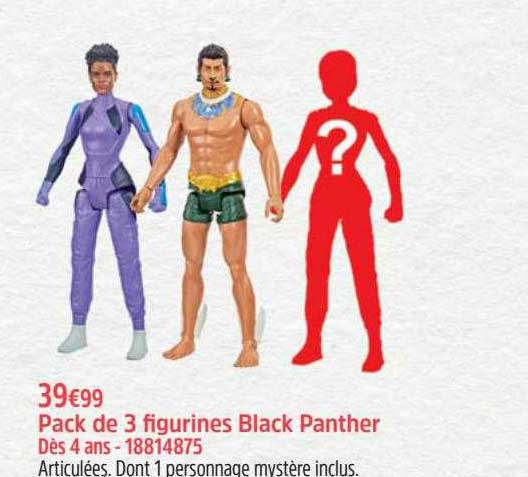 pack de 3 figurines black panther