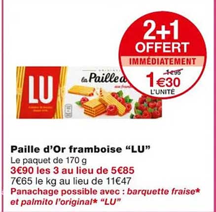 Paille D'or Framboise "lu"