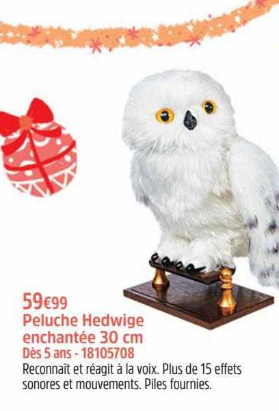 peluche hedwige enchantée 30 cm