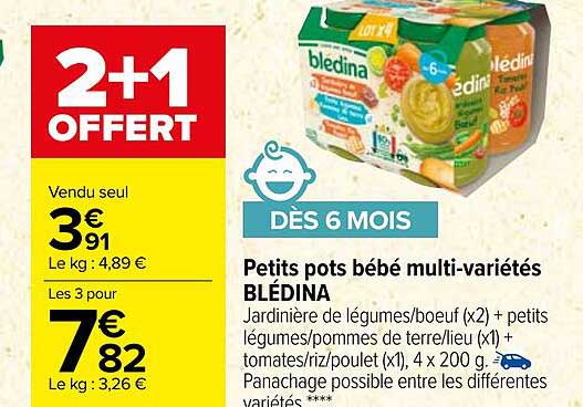 petits pots bébé multi-variétés blédina
