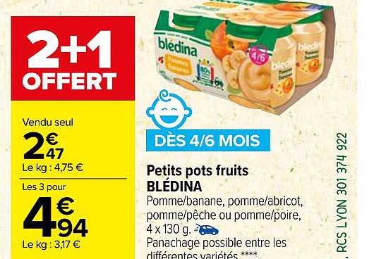 petits pots fruits blédina