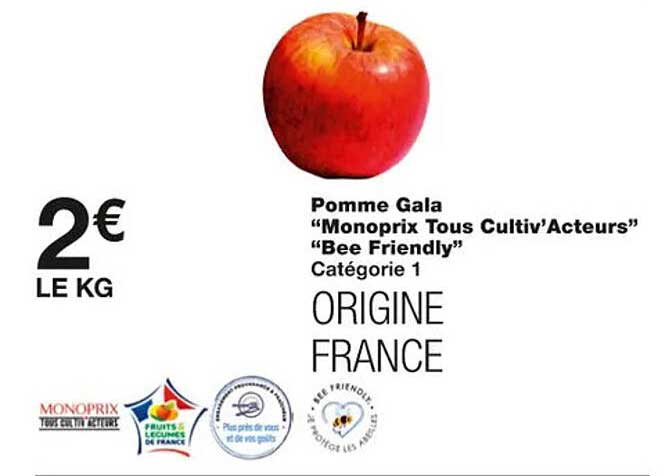 pomme gala "monoprix cultiv'acteur" "bee friendly"