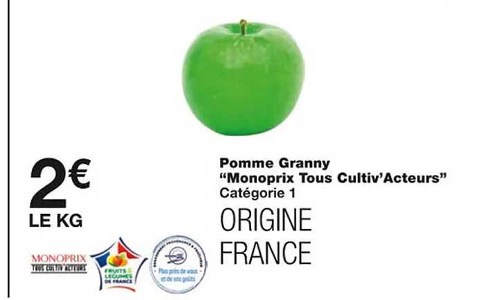 Pomme Granny  "monoprix Cultiv'acteur"