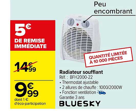 Radiateur Soufflant Bluesky