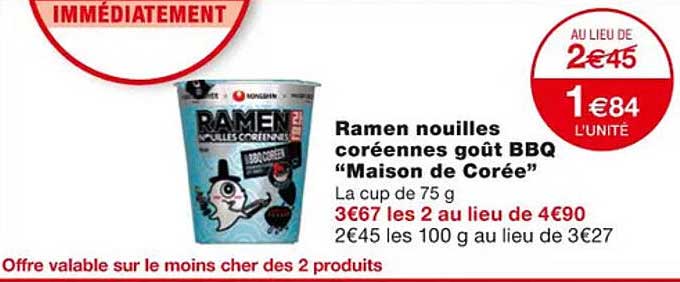 ramen nouilles coréennes goût bbq "maison de corée"