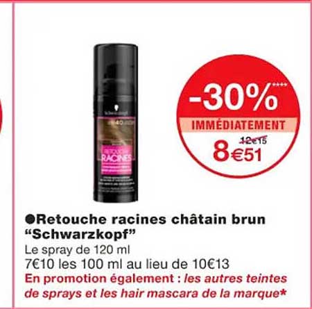 retouche racines châtain brun "schwarzkopf"