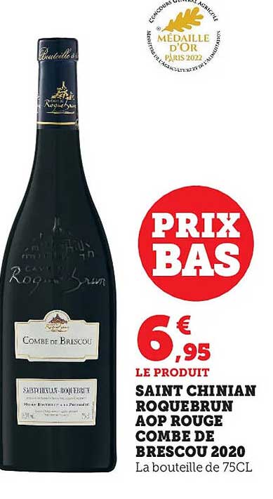 saint chinian roquebrun aop rouge combe de brescou 2020