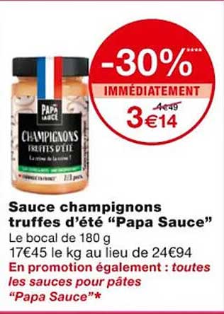 sauce champignons truffes d'été "papa sauce"