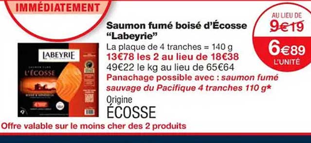 saumon fumé boisé d'écosse "labeyrie"