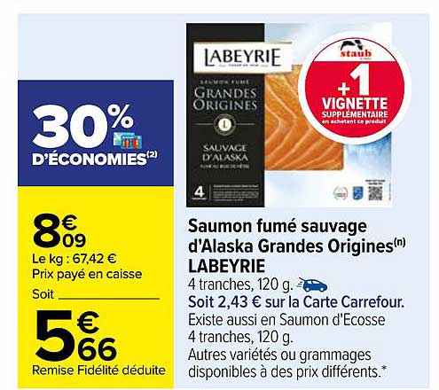 saumon fumé sauvage d'alaska grandes origines labeyrie