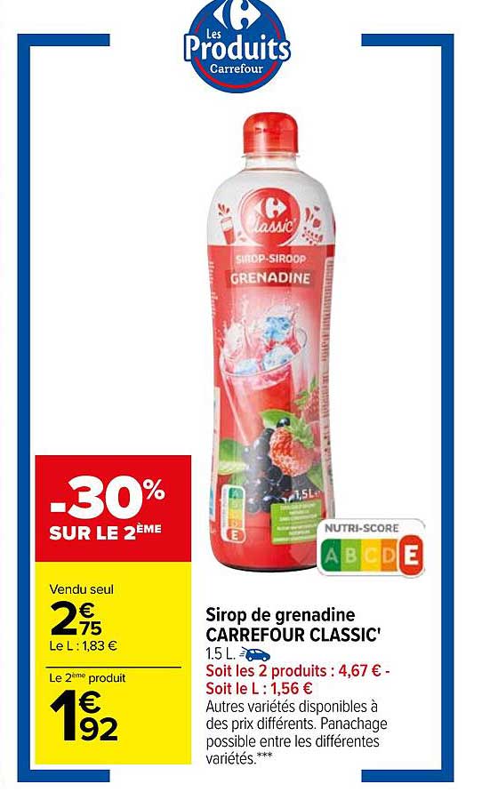 Sirop De Grenadine Carrefour Classic'