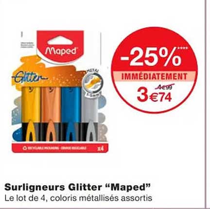 surligneurs glitter "maped"