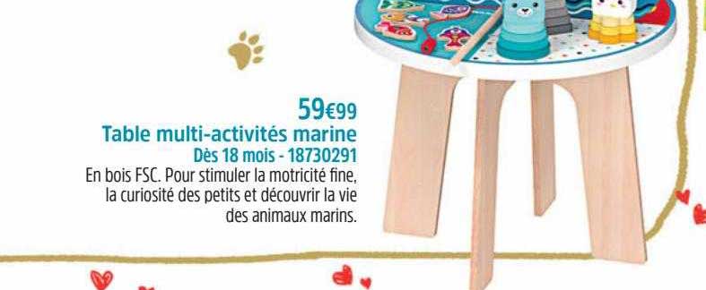 table multi-activités marine