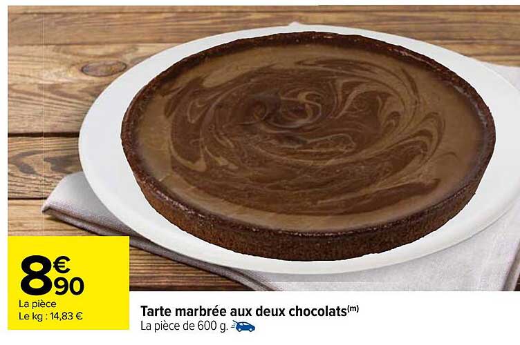 tarte marbrée aux deux chocolats