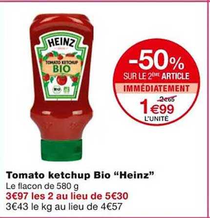 tomato ketchup bio "heinz"