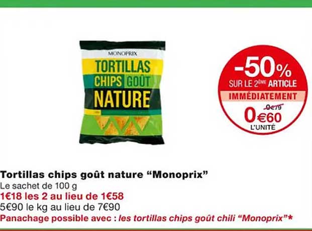 Tortillas Chips Goût Nature "monoprix"