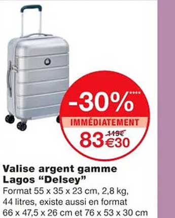 valise argent gamme lagos "delsey"