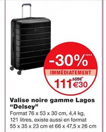 valise noire gamme lagos "delsey"