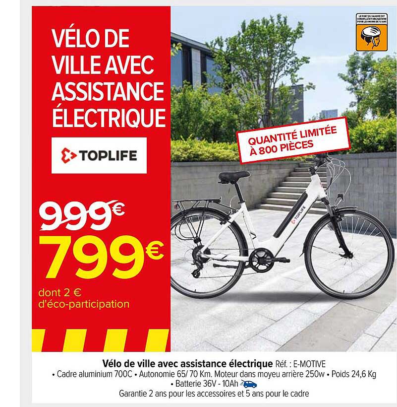 vélo de ville avec assistance électrique toplife