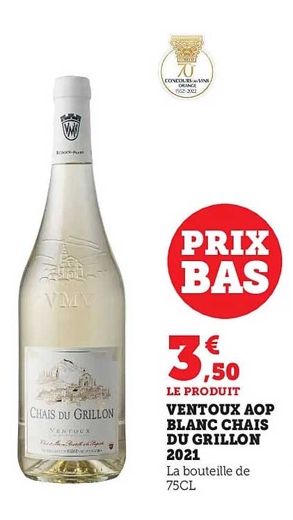 ventoux aop blanc chais du grillon 2021