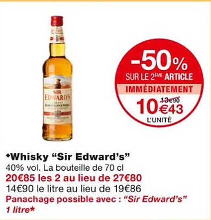 whisky "sir edward's"