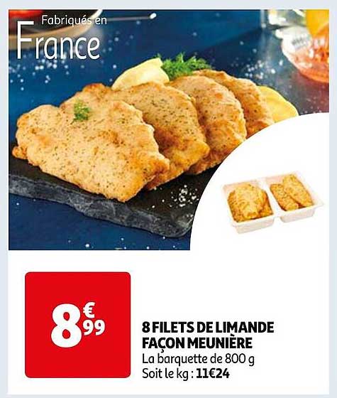8 filets de limande façon meunière
